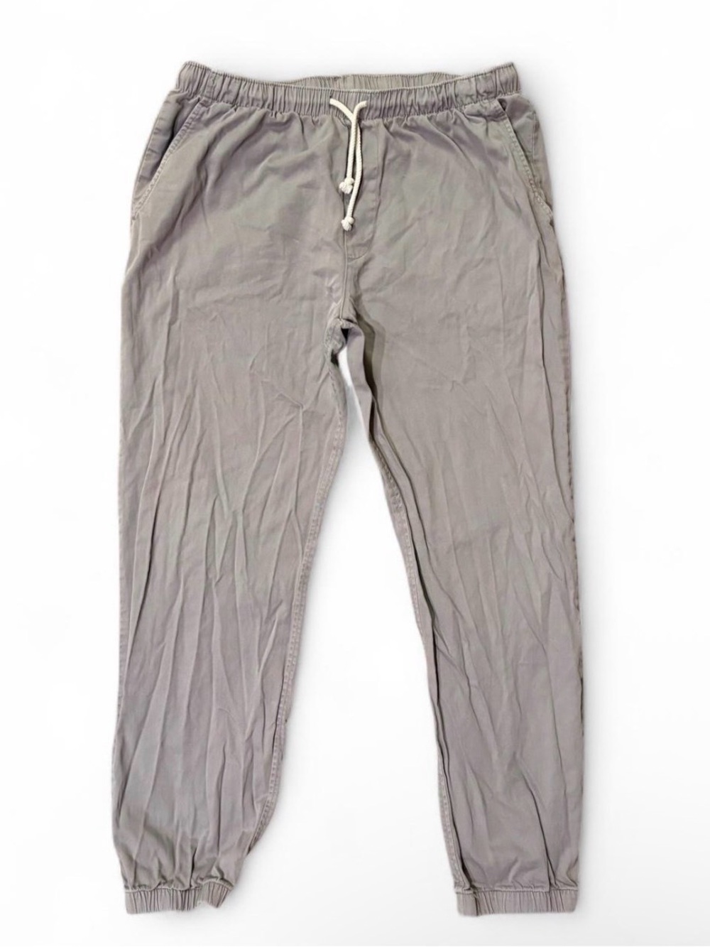 Gray Mollusk California Men’s Gray Cotton Drawstring Joggers Size L